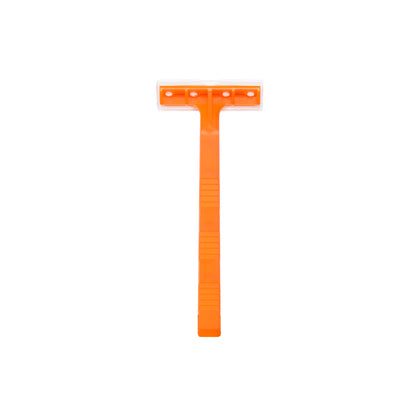 Disposable Razor, Single, Orange Handle w/Clear Plastic Guard, 100/Bx, 20 Bx/Cs
