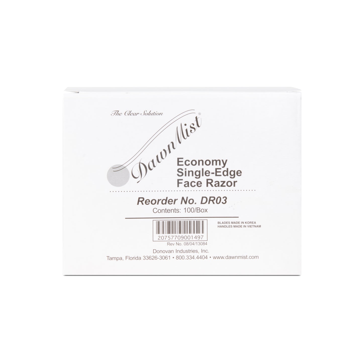 Disposable Razor, Single, Orange Handle w/Clear Plastic Guard, 100/Bx, 20 Bx/Cs